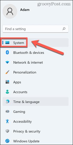 Windows 11 menu systemowe