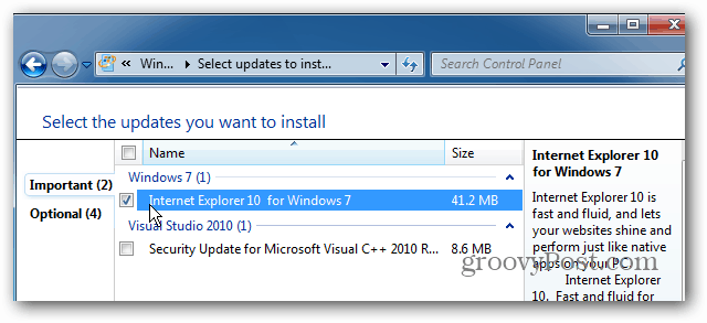Jak przywrócić z powrotem do programu Internet Explorer 9 z wersji Internet Explorer 10 Preview dla systemu Windows 7