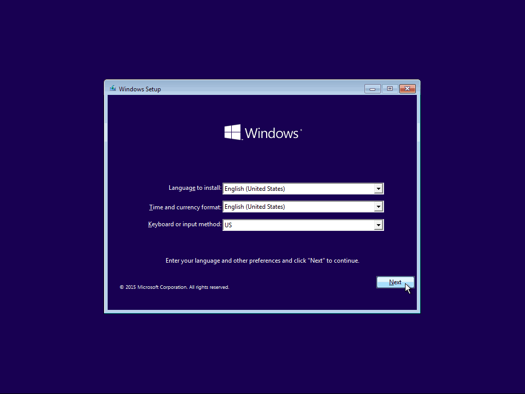 01 Ustawienia języka Windows 10 Czysta instalacja