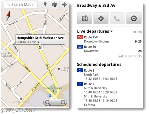 tranzyt mobilny dla map google