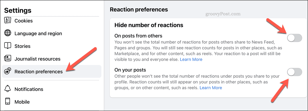 Zmień preferencje reakcji na Facebooku