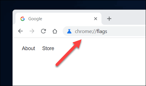 Dostęp do menu Flagi Chrome