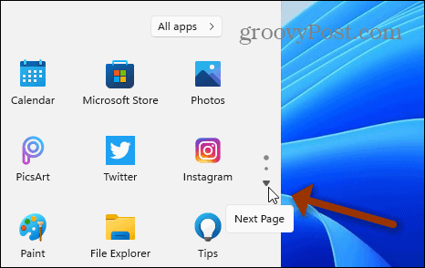 Następna strona Uruchom Windows 11