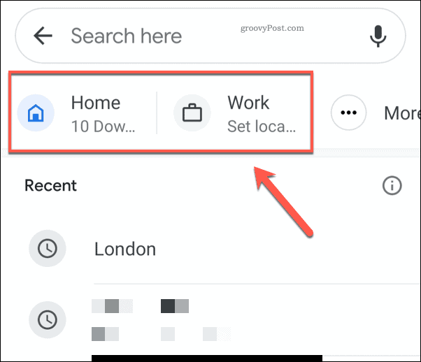 Ikony adresów domu i pracy w Mapach Google