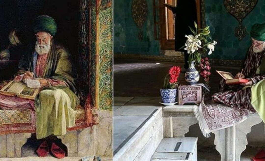 Neslihan Sağır Çetin sfotografował obraz namalowany przez brytyjskiego malarza 153 lata temu w Yeşil Türbe.
