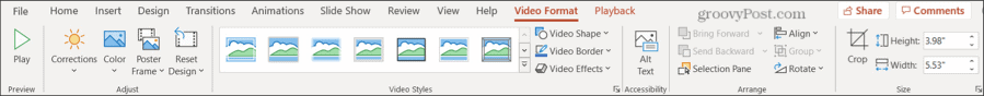 Karta Format wideo w programie PowerPoint