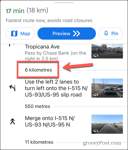 Google Maps odległości w km