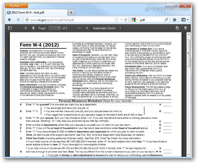 Firefox domyślna przeglądarka pdf włączona