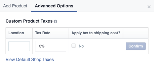 sklep facebook podatki od produktów niestandardowych