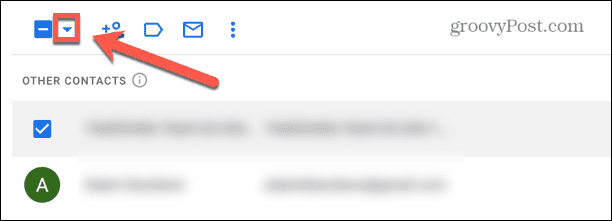 strzałka pola wyboru gmaila