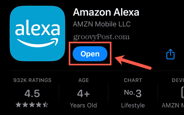 przycisk otwierania aplikacji Alexa