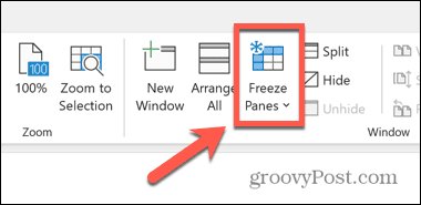 zamrożone okienka programu Excel