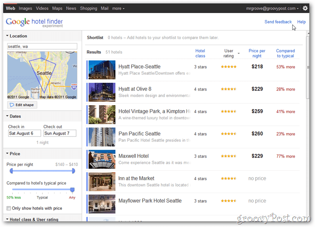 wyszukiwarka hoteli google seattle