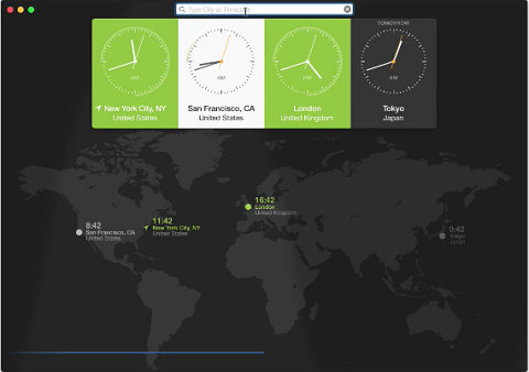aplikacja zegara światowego