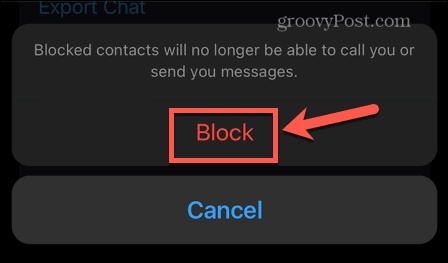blok potwierdzenia WhatsApp
