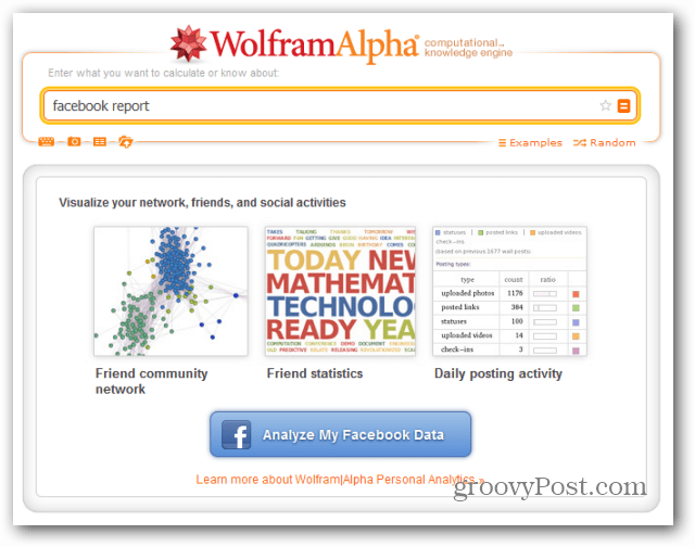 analizuj raport wolfram alpha facebook