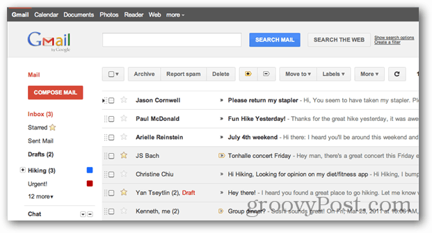 Przeprojektowanie interfejsu Gmaila