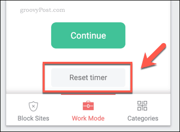 Resetowanie timera pracy BlockSite