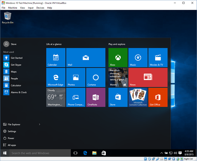 14 Windows 10 w VirtualBox