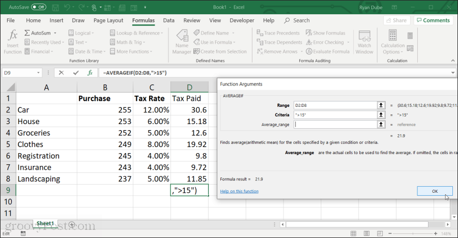 Korzystanie z funkcji Hte Averageif w programie Excel