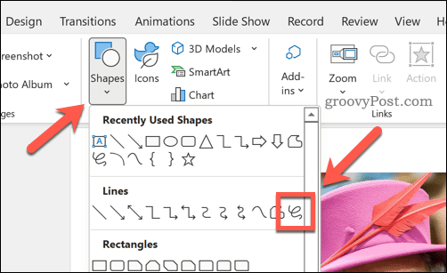 Rysowanie kształtu w programie PowerPoint