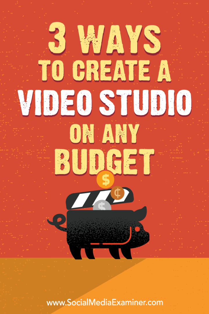 3 sposoby na stworzenie studia wideo na dowolny budżet autorstwa Petera Gartlanda na portalu Social Media Examiner.