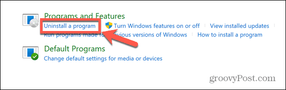 Program do odinstalowywania panelu sterowania systemu Windows