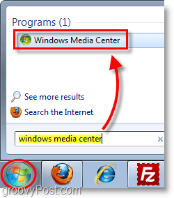Windows 7 Media Center - otwiera Windows Media Center