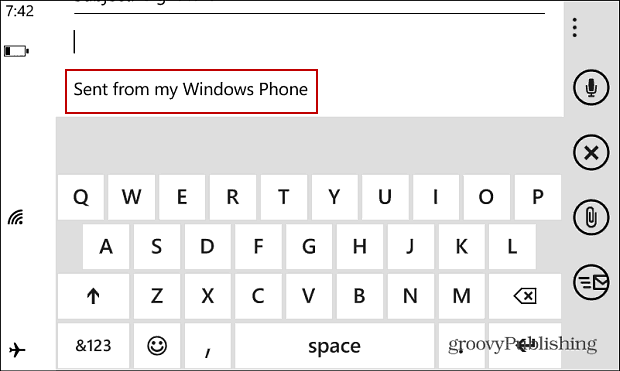 Podpis e-mail w systemie Windows Phone