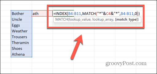 Formuła dopasowania indeksu programu Excel