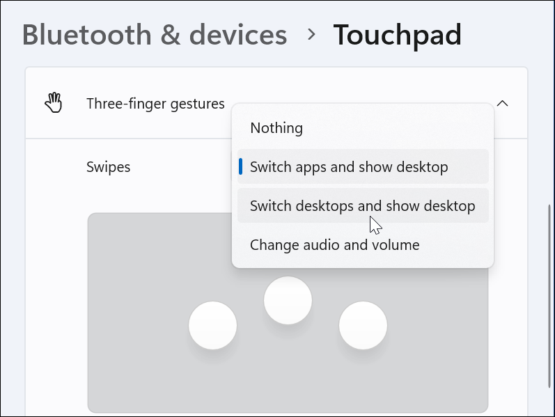 Dostosuj gesty touchpada w systemie Windows 11
