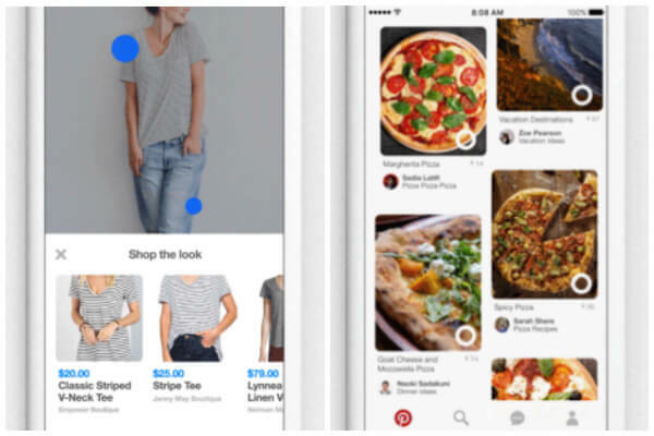 Pinterest wprowadził również dwa nowe przyciski, Shop the Look i Instant Ideas, aby ułatwić niż kiedykolwiek znajdowanie pomysłów na Pinterest i ze świata wokół Ciebie.