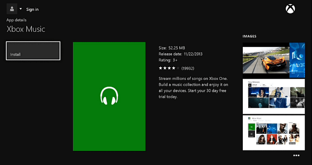 Aplikacja Xbox Music
