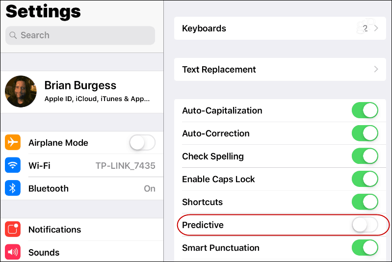 Wyłącz przewidywany tekst w systemie iOS