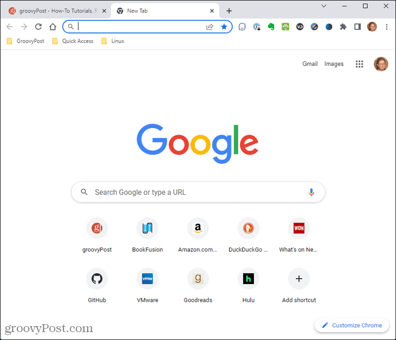 Domyślna strona nowej karty w Chrome
