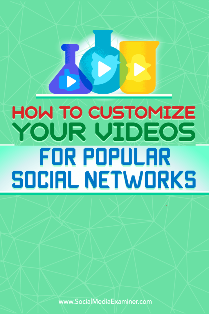 Jak dostosować swoje filmy wideo do popularnych sieci społecznościowych: Social Media Examiner