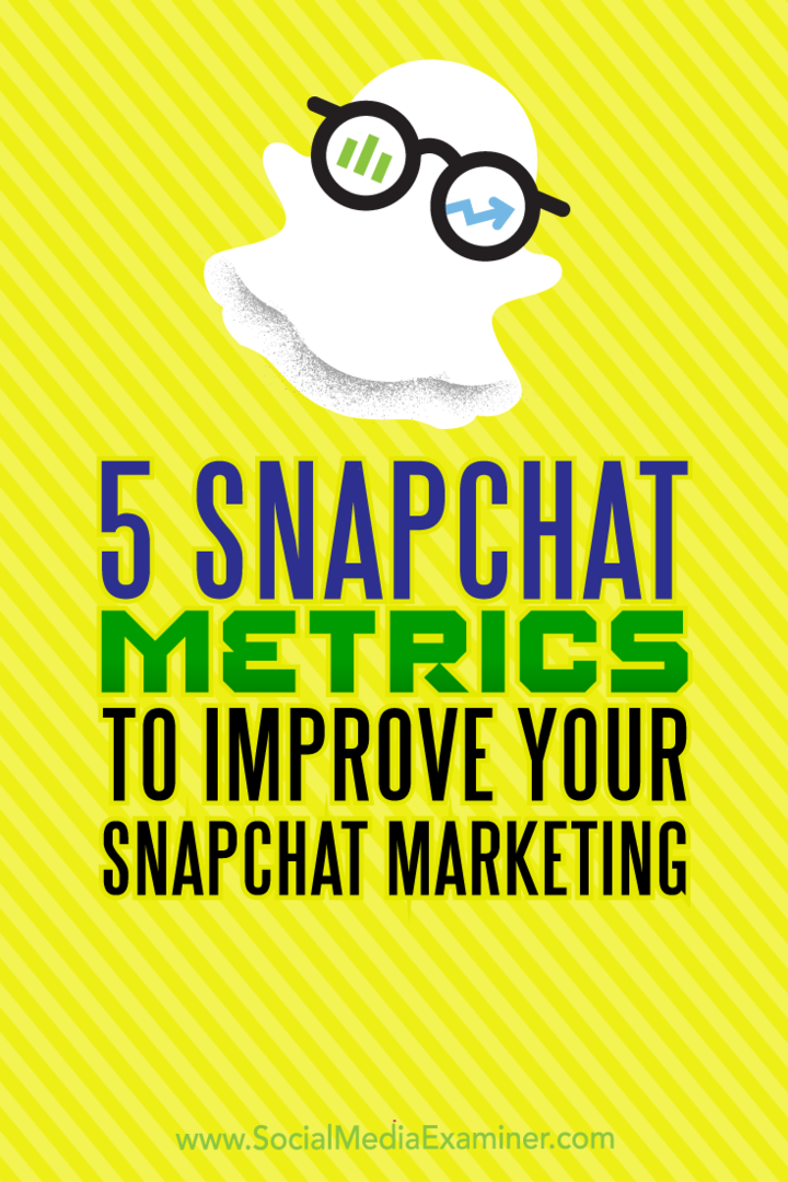 5 wskaźników Snapchata, które poprawią Twój marketing Snapchata autorstwa Sweta Patel w Social Media Examiner.