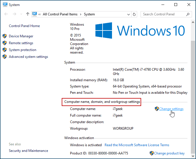 Zmień ustawienia Panel sterowania systemu Windows 10