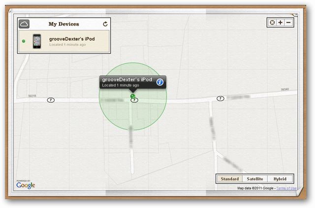 znajdź moją mapę iPoda, iPhone'a i iPada