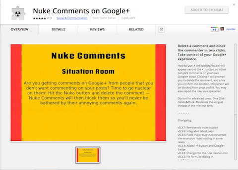 nuke komentarze w Google +