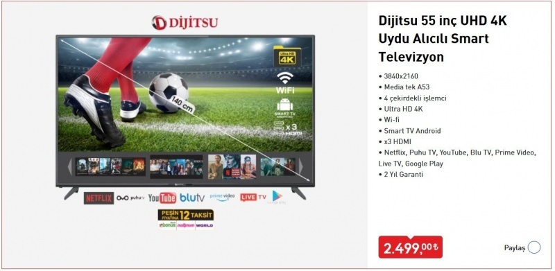 Jak kupić telewizor Dijitsu Smart TV sprzedawany w BİM? Funkcje Dijitsu Smart TV