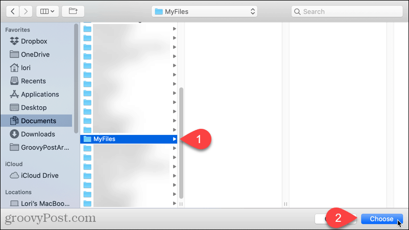 Wybierz folder domyślny, który chcesz otworzyć w Finderze na komputerze Mac