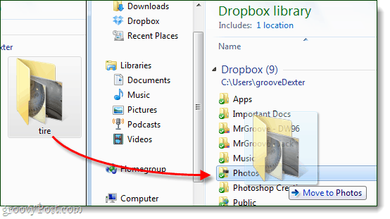 przenieś zdjęcia do folderu dropbox