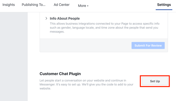 Użyj Google Tag Manager z Facebookiem, krok 9, skonfiguruj wtyczkę Facebook Customer Chat