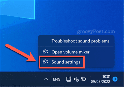 Otwórz ustawienia dźwięku w Windows 11