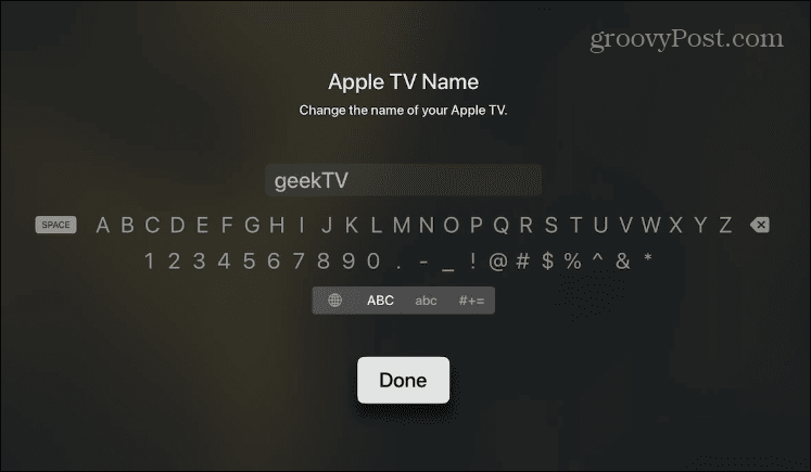 Zmień nazwę swojego Apple TV