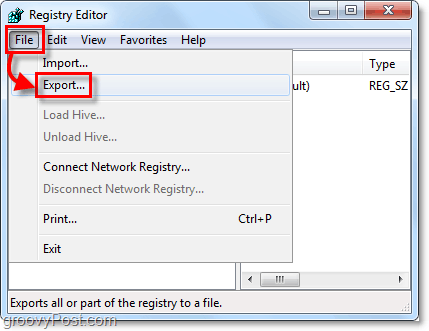 eksport rejestru Windows 7 i Vista