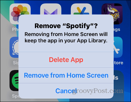 Usuń aplikację Spotify na iOS