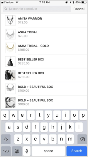 instagram shoppable post tag produktu wybierz element