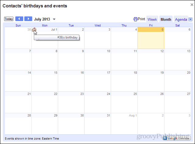 urodziny w kalendarzu Google